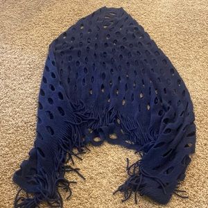 😎Buttery Soft Navy Fun Fringe Shawl🤗